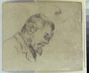 CS1882-85 A Portrait d'Emile Zola, tête d'homme barbu 82-85