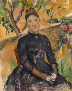 Madame Cézanne dans la serre, 1891-1892, 81x64,8cm, NR703, New York Metropolitan museum of art