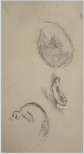 Études d'une tête, 1879, 12,4 x 22, C0727