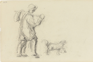 Paysan avec chien, 1876-1879, 12,6 x 20,7 cm, C0454