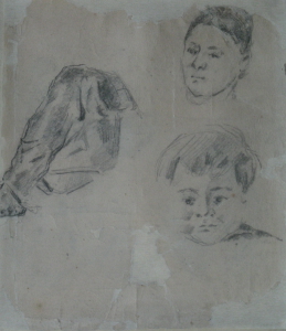 Page d'études, vers 1876, 23 x 20 cm, C0697
