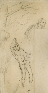 Études d'arbres et de personnages, 1865-70, 1871-74 et 1892-99, 25 x 12,7, non catalogué