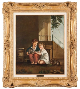 Les deux enfants, d'après Proud'hon, vers 1860, 55 x 45 cm, R015