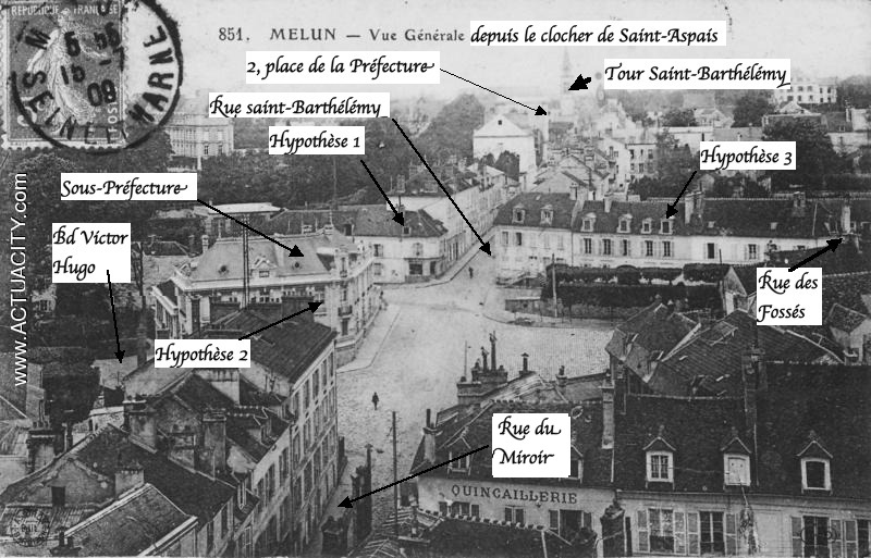 Fig. 3. Vue de la place de la Porte de Paris depuis le clocher de Saint-Aspais