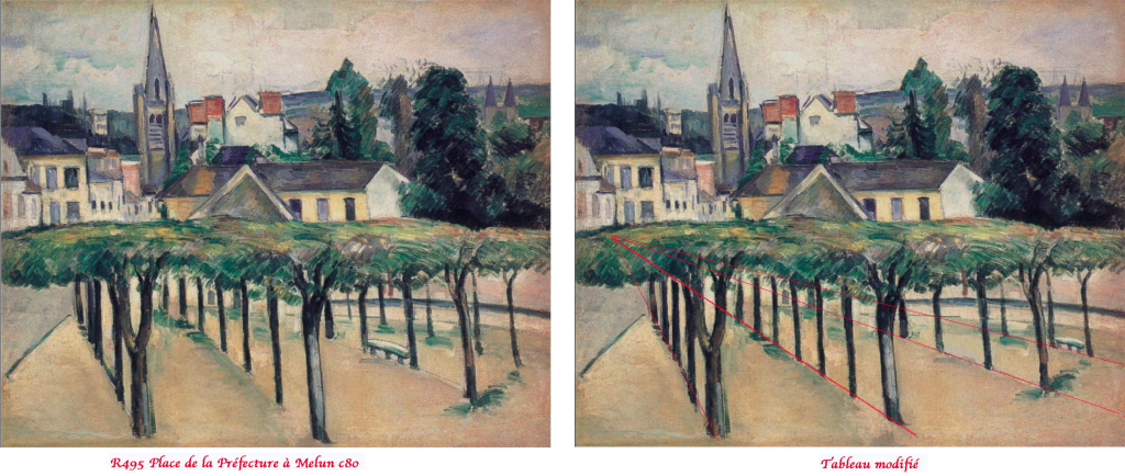 Fig. 45. Les modifications apportées par Cézanne à la géométrie des lieux
