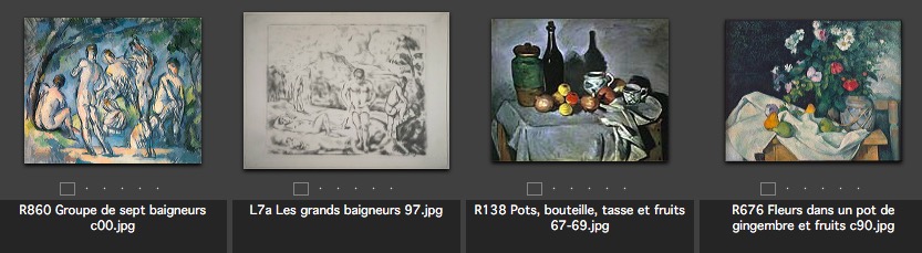 Les 4 oeuvres de Cezanne exposées