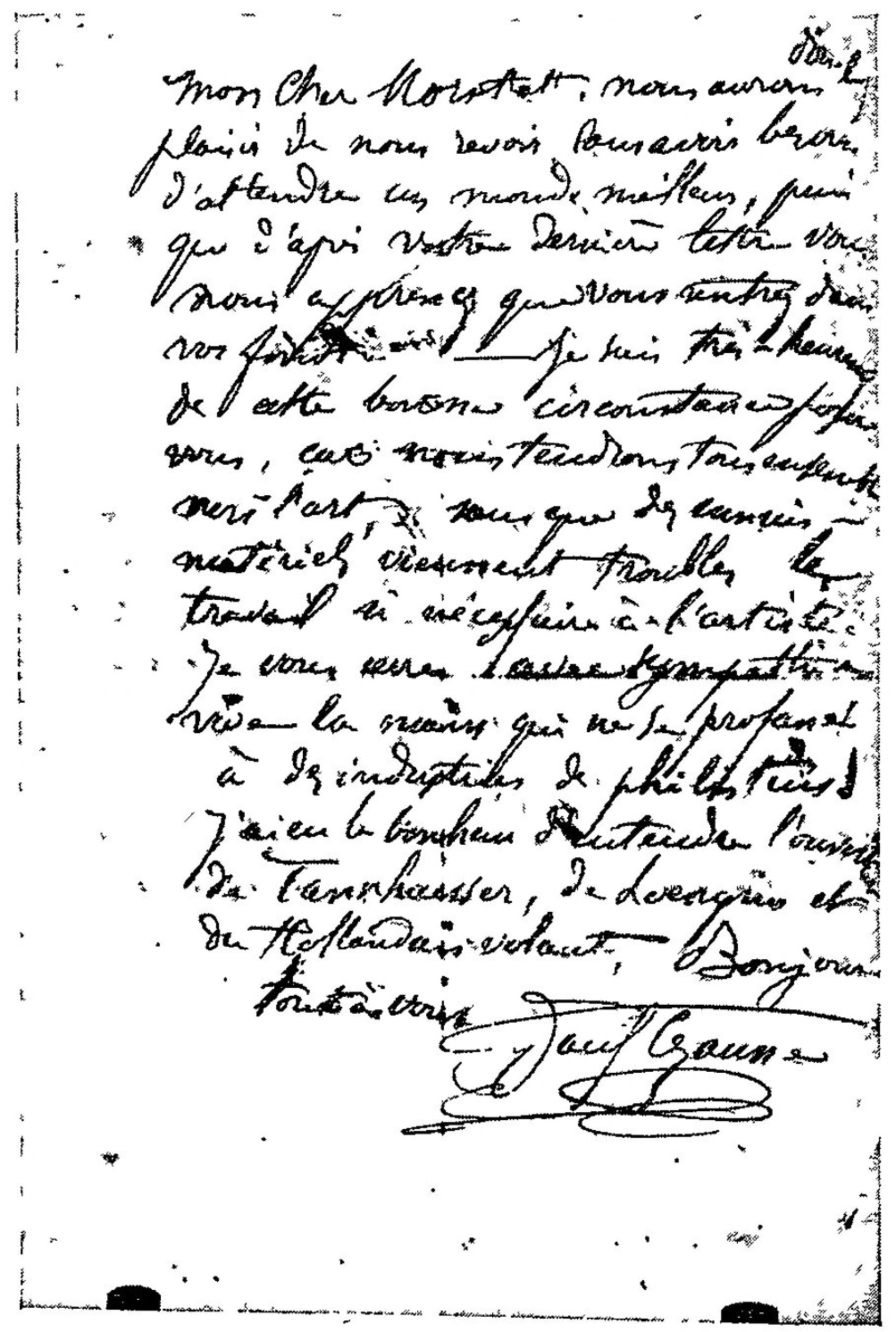 Lettre de Marion   Morstatt 24 mai 1868 Barr Alfred Cezanne d apr¨s les lettres de Marion   Morstatt 1865 1868 Gazette des beaux arts 79e année