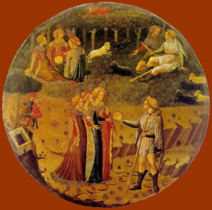 Fig. 7. 1430-40, Maître du Jugement de Paris (actif entre 1430 et 1440 à Florence), tempera sur bois, 70 cm, Museo Nazionale di Bargello, Florence