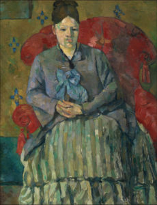 R324 Madame Cézanne à la jupe rayée FWN443-R324 Oil on canvas ca 1877 72.5 x 56 cm