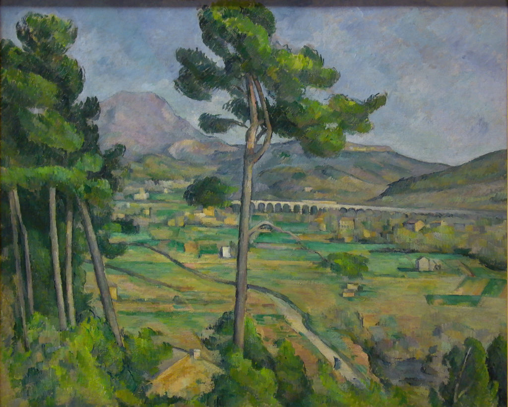 La Montagne Sainte-Victoire vue de Montbriand 1882-1885, huile sur toile ; 65,5 x 81,7 cm, New York, The Metropolitan museum of Art H. O. Havemeyer 1929 (cat. Rewald R511 ; cat. FWN 185) 