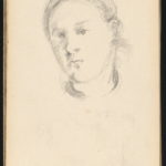 Paul Cézanne, Head of a Young Woman, French, 1839 - 1906, c. 1880, graphite on wove paper, Collection of Mr. and Mrs. Paul Mellon, in Honor of the 50th Anniversary of the National Gallery of Art