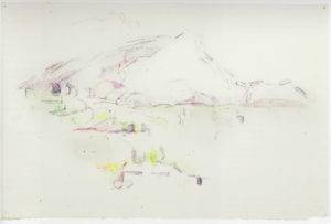 La montagne Sainte-Victoire vue des Lauves" mine de plomb et aquarelle 29 x 46 cm Collection Jean Planque RW583