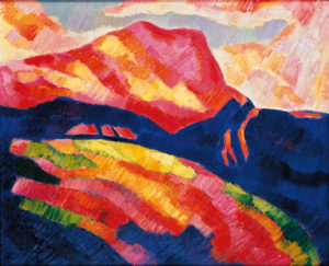 Marsden Hartley Mont Sainte-Victoire, 1927 [red mountain] Oil on canvas 20 x 24 inches.  Private Collection, courtesy of Gerald Peters Gallery. Photo courtesy of Gerald Peters Gallery, NY